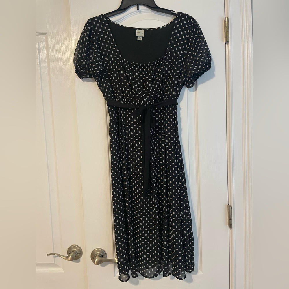 Merona Black and White Polka Dot Midi Dress